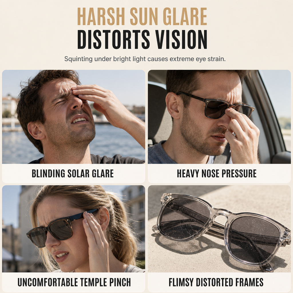 Vintage Retro Square Frame Sunglasses