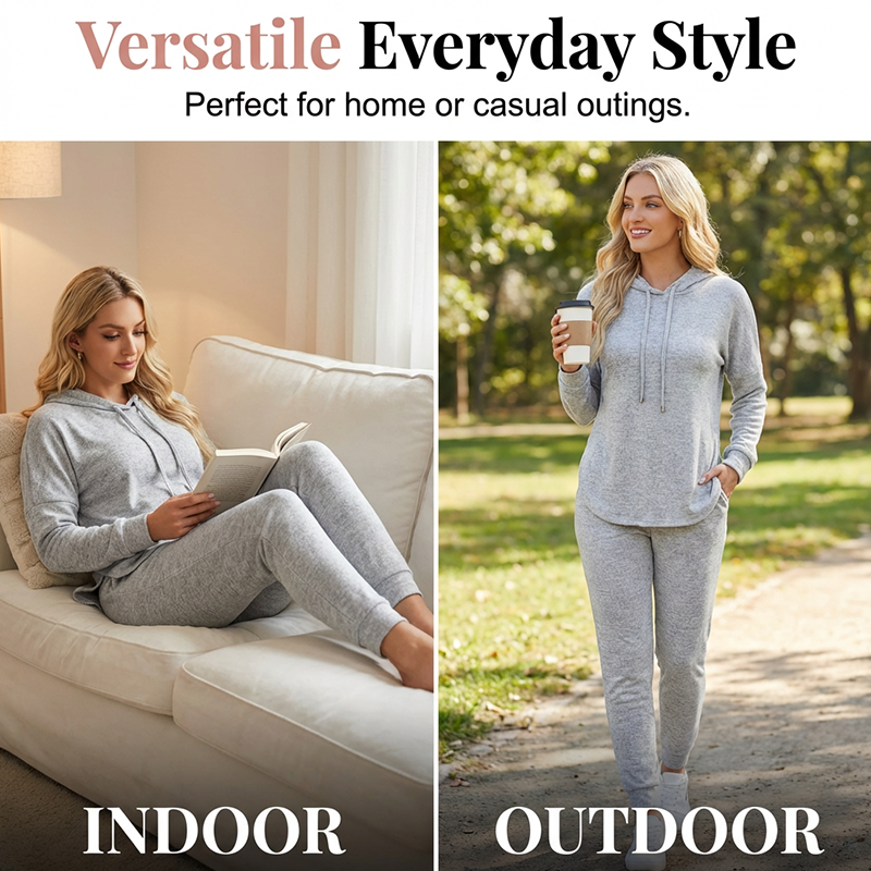 Women's Solid Color 2-Piece Casual Tracksuit Set