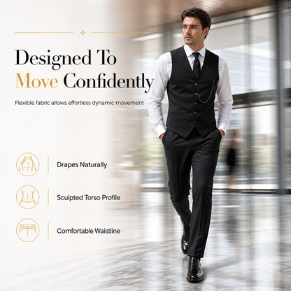 Men's Slim Fit 3-Piece Formal Suit Set