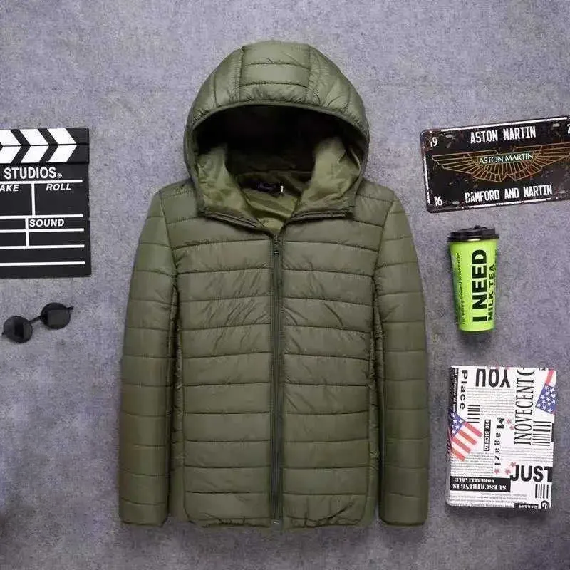 Men's Warm Quilted Hooded Puffer Jacket