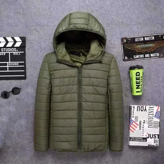 Men's Warm Quilted Hooded Puffer Jacket