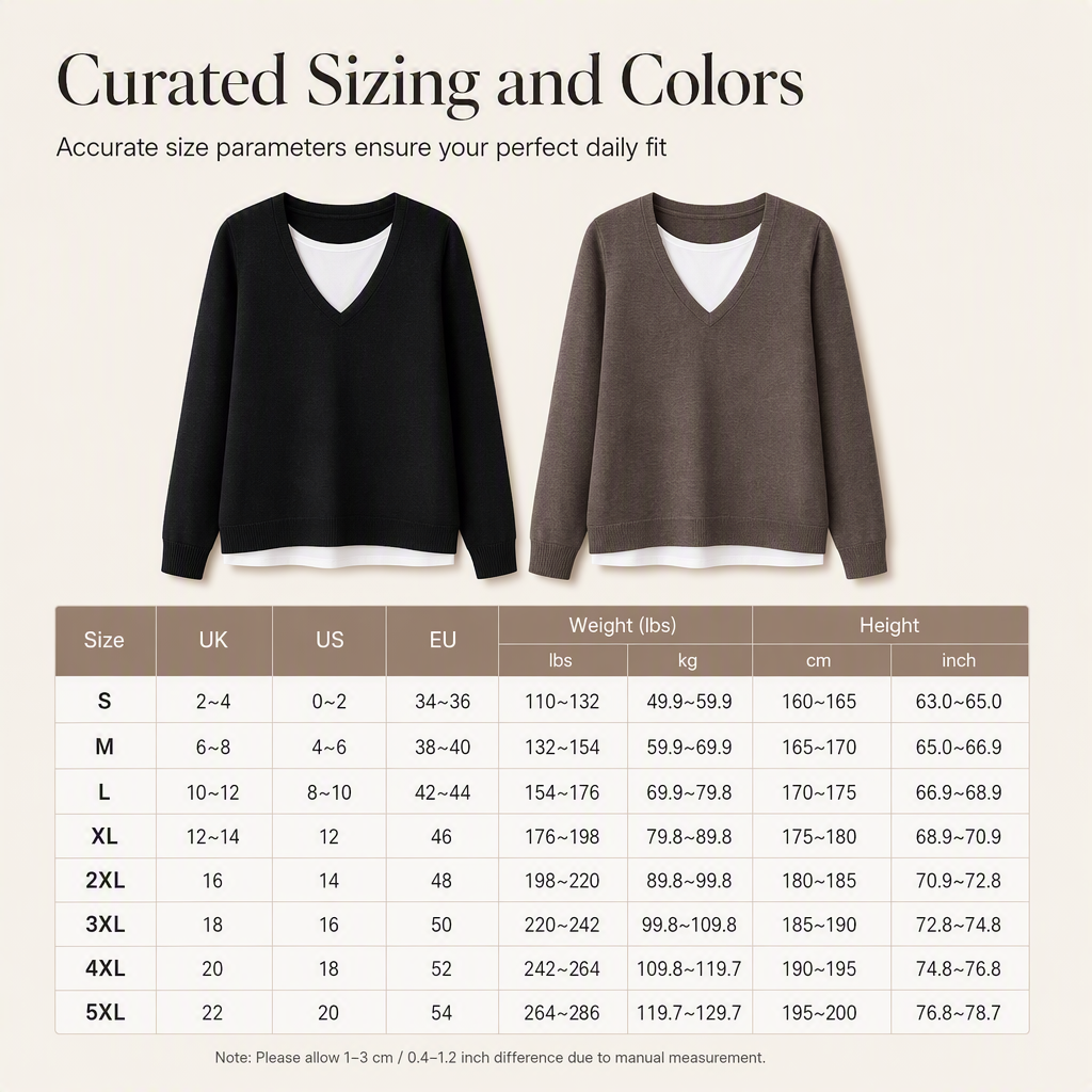 Women's Fake Two-Piece V-Neck Knit Top