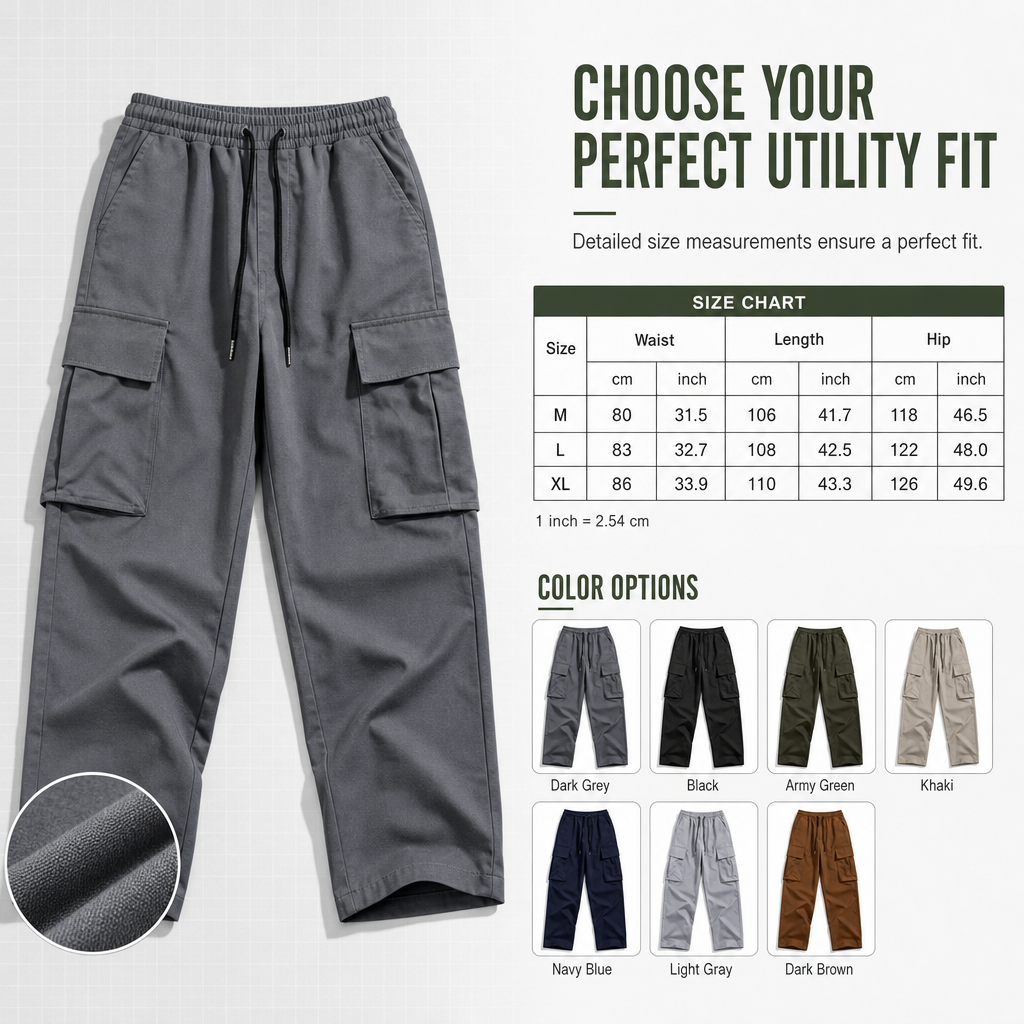 👖 Lightweight Feel, Utility Pockets | Men's Drawstring Cargo Pants