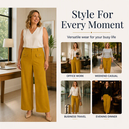 Women's High-Waisted Wide-Leg Pants