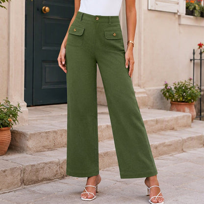 Women's High-Waisted Wide-Leg Pants