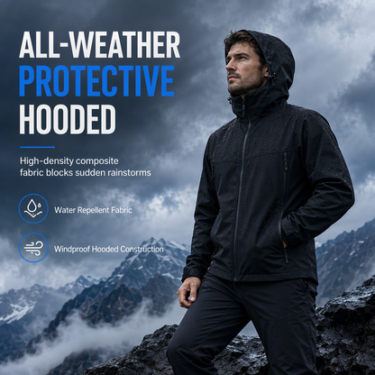 🌧️ Weather-Ready Protection, Easy Movement | Unisex Hooded Softshell Jacket ⚡ Free Shipping