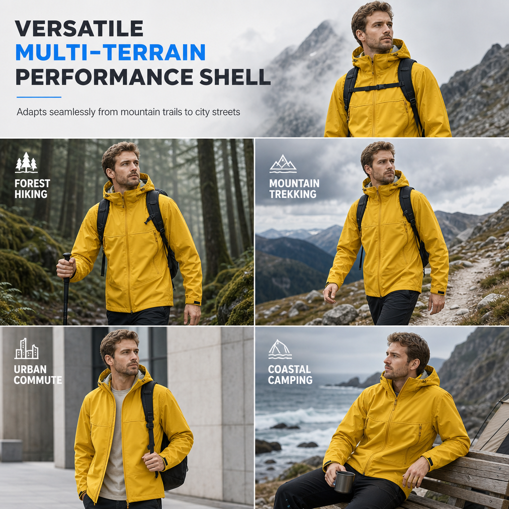🌧️ Weather-Ready Protection, Easy Movement | Unisex Hooded Softshell Jacket ⚡ Free Shipping
