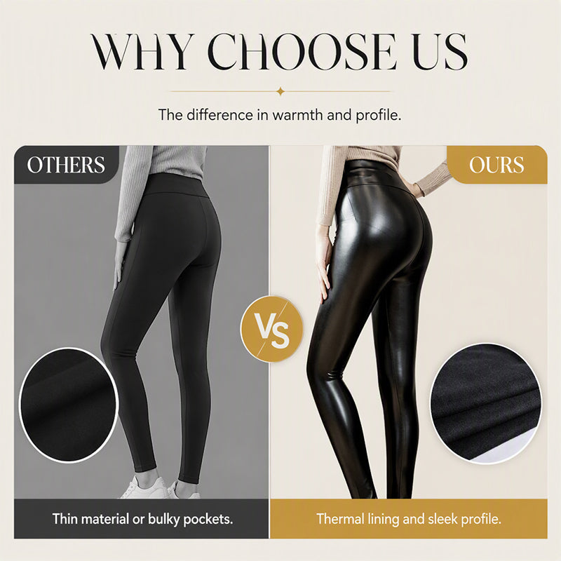 Women's High-Waisted PU Leather Leggings