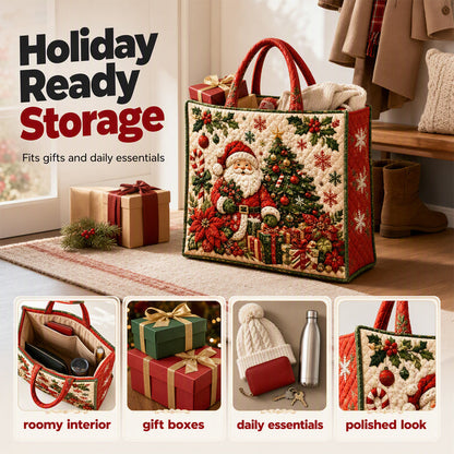Christmas Theme Quilted Tote Bag