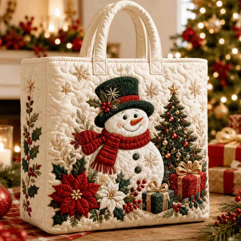 Christmas Theme Quilted Tote Bag