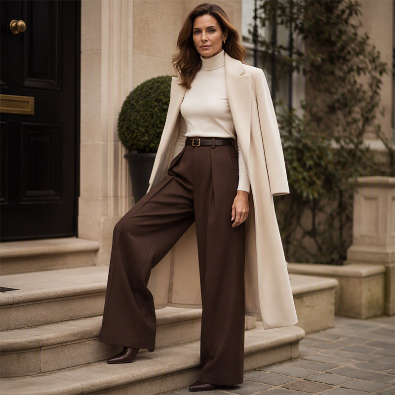 Women's Elegant Drape Wide-Leg Pants