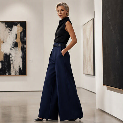 Women's Elegant Drape Wide-Leg Pants