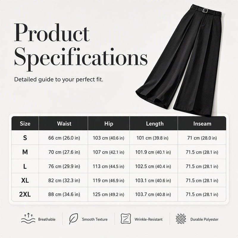 Women's Elegant Drape Wide-Leg Pants