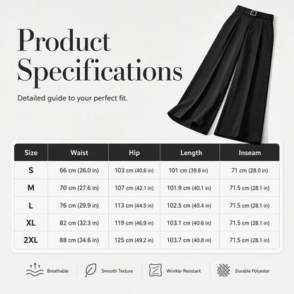 Women's Elegant Drape Wide-Leg Pants
