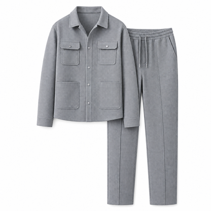 ⏰ 💖Black Friday Mega Deal – 50% off!💖✨Men's Casual Waffle Knit Jacket and Pants Set