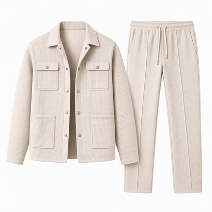 ⏰ 💖Black Friday Mega Deal – 50% off!💖✨Men's Casual Waffle Knit Jacket and Pants Set