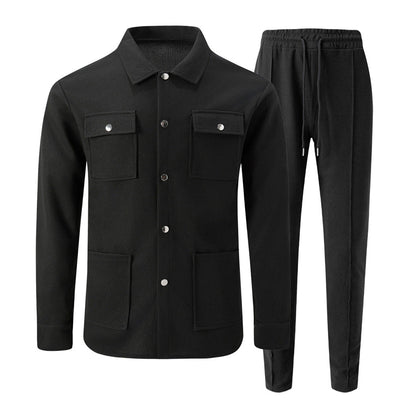 ⏰ 💖Black Friday Mega Deal – 50% off!💖✨Men's Casual Waffle Knit Jacket and Pants Set