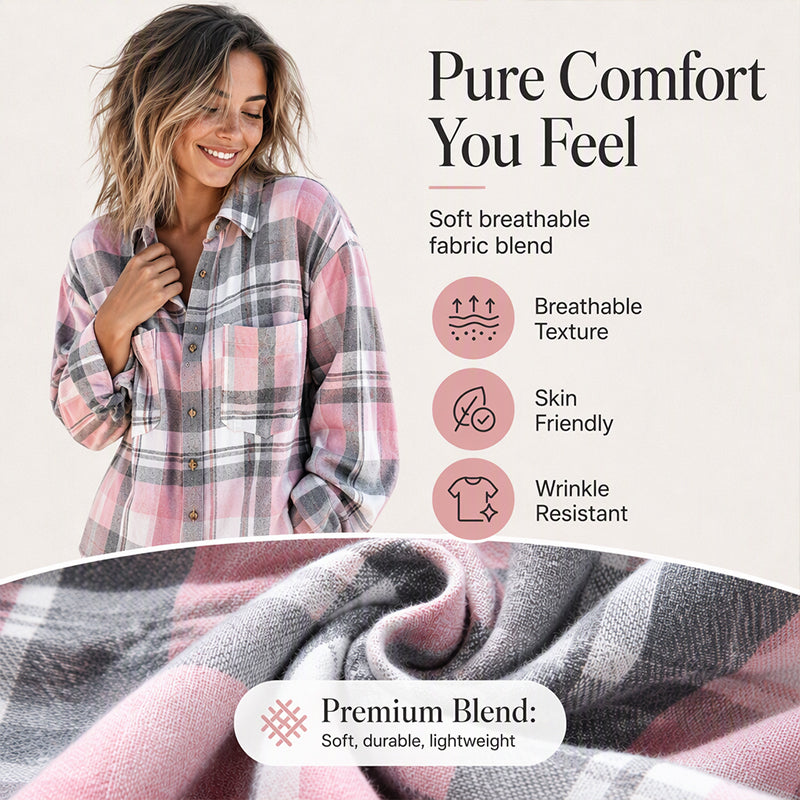 ✨ Timeless Plaid Layering | Women’s Mid-Length Plaid Shirt Jacket
