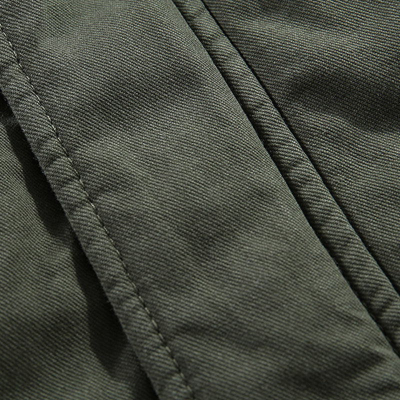 Men’s Plush Lined Winter Jacket with Multi Pockets
