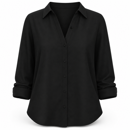Women Elegant Casual Long Sleeve Button Up Blouse