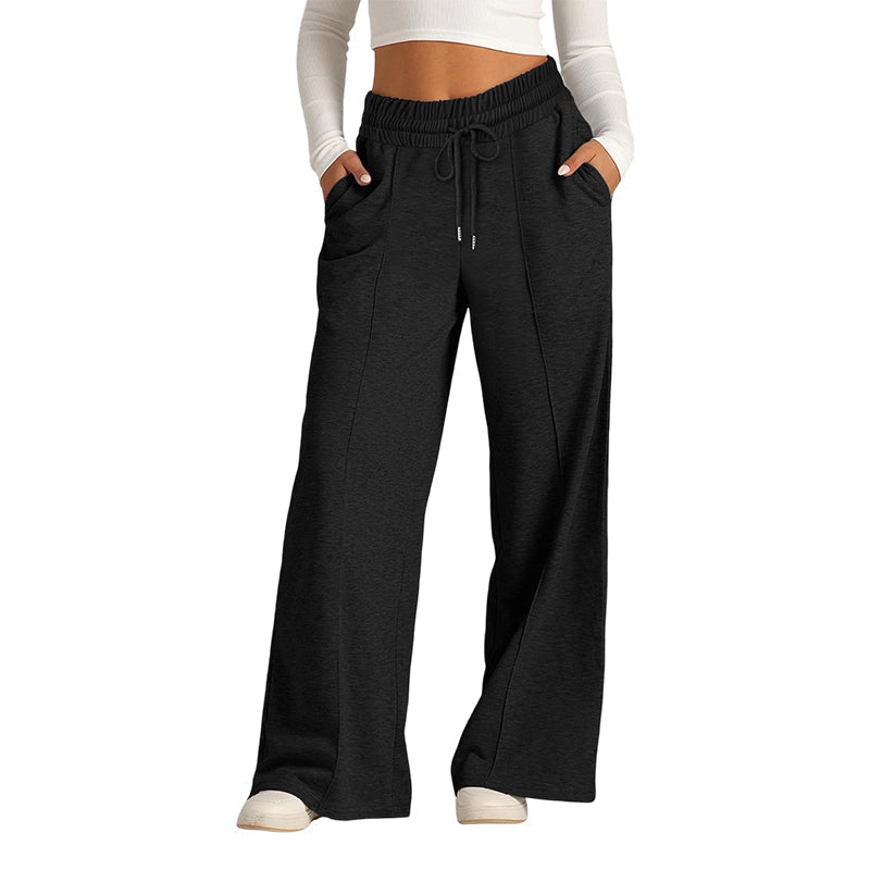 ✨ Effortless Wide-Leg Style | Women’s High-Waist Drawstring Pants
