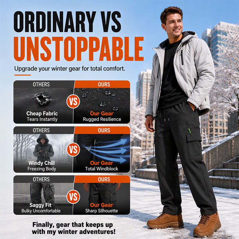 🧥 Built for Cold Days | Men’s Windproof Thermal Outdoor Pants