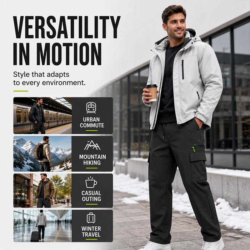 🧥 Built for Cold Days | Men’s Windproof Thermal Outdoor Pants