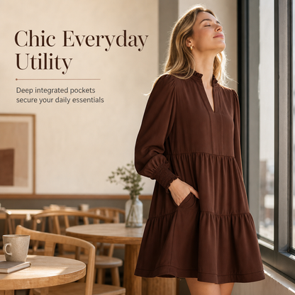 💖Black Friday Mega Deal – 50% off!💖✨Women's V-Neck Tiered Ruffle Mini Dress – Flirty, Flattering, Effortless Summer Style