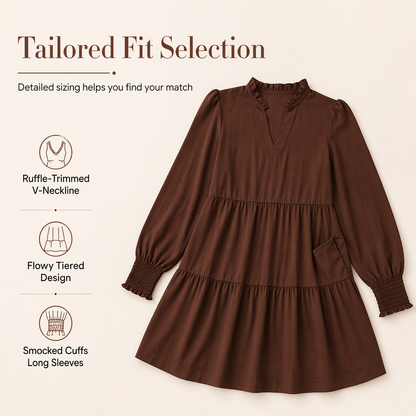 💖Black Friday Mega Deal – 50% off!💖✨Women's V-Neck Tiered Ruffle Mini Dress – Flirty, Flattering, Effortless Summer Style