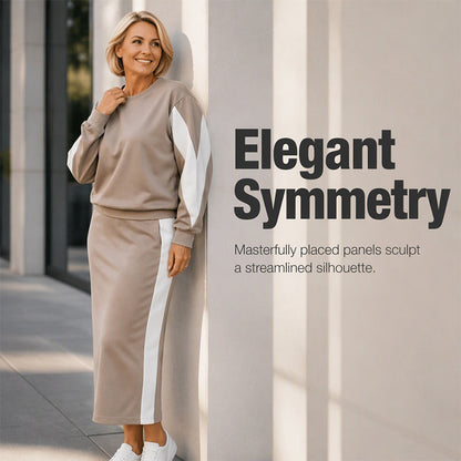 ✨ Polished Two-Piece Style | Women’s Color-Block Knit Set