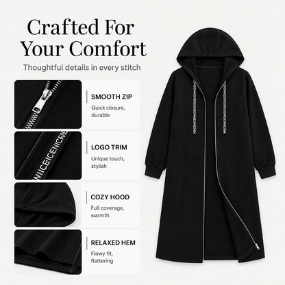 Women's Casual Longline Zip-Up Hooded Jacket ⚡Free Shipping⚡