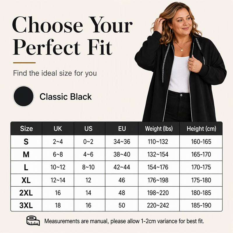 Women's Casual Longline Zip-Up Hooded Jacket ⚡Free Shipping⚡