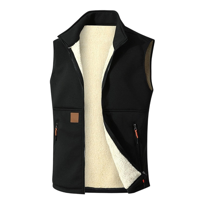 Unisex Winter Plush-Lined Warm Vest