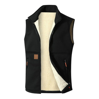 Unisex Winter Plush-Lined Warm Vest