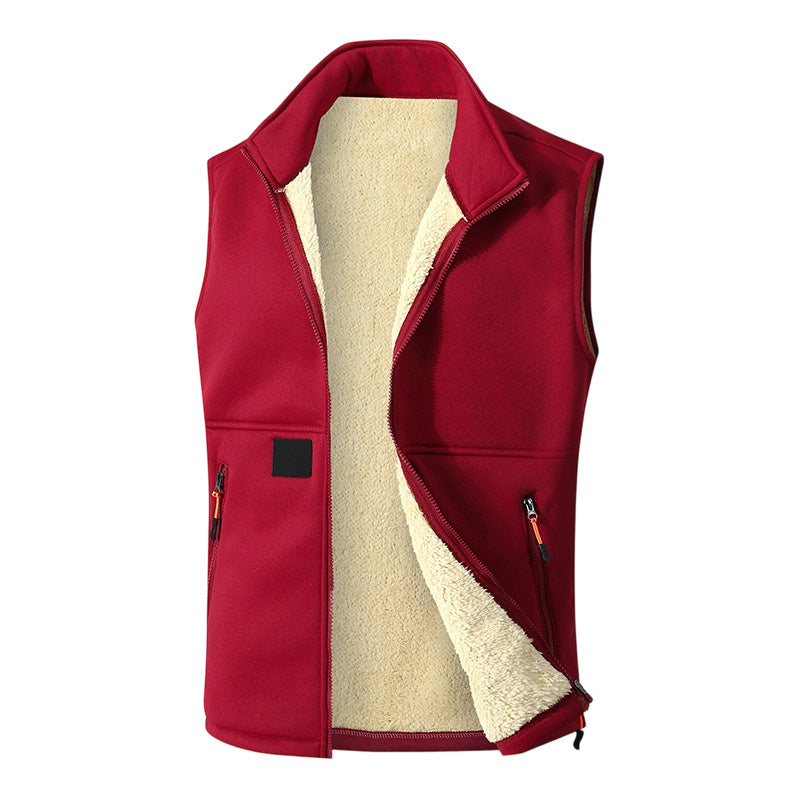 Unisex Winter Plush-Lined Warm Vest