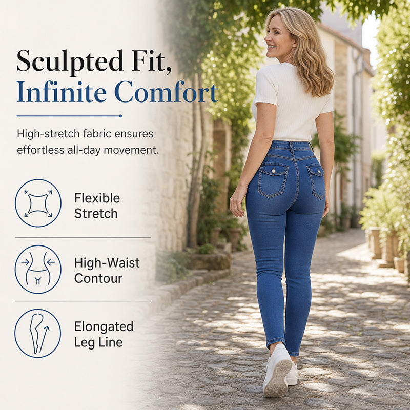 Women's Casual Stretchy High-Waisted Jeans