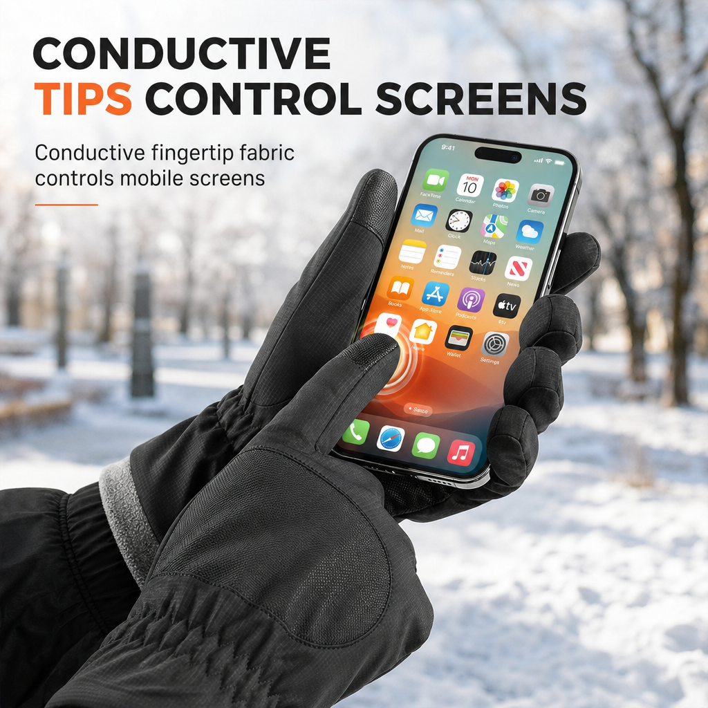 Winter Thermal Gloves for Men and Women Windproof Cold Resistant Touchscreen Non Slip Gloves for Cycling