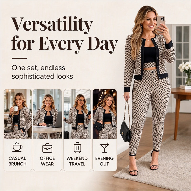 Women's Cardigan Tube Top & Pants 3-Piece Set
