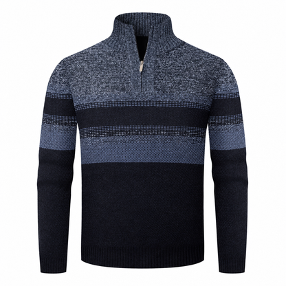 Men's Winter Hooded Fleece Lined Plaid Knit Cardigan Sweater Thick Long Sleeve Coat