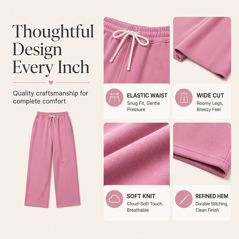 Women's Casual High-Waisted Wide-Leg Sweatpants