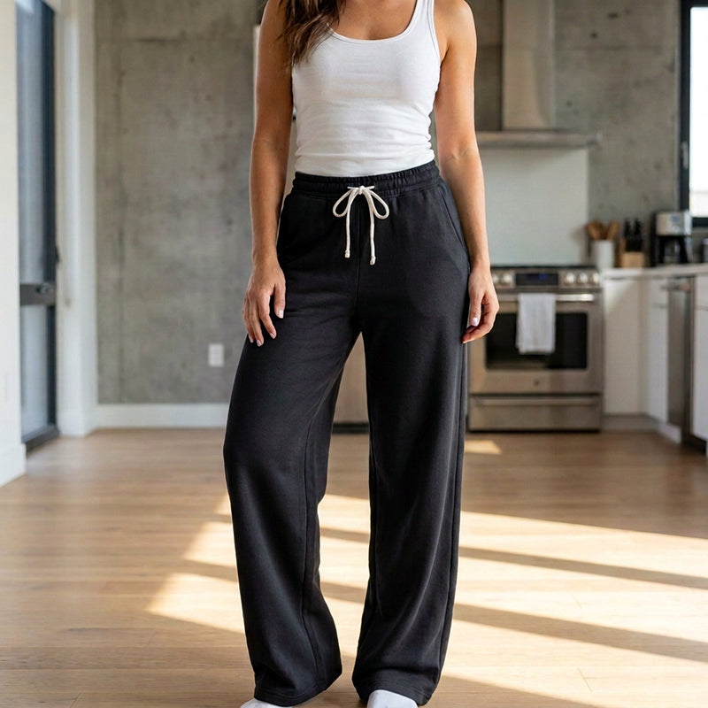 Women's Casual High-Waisted Wide-Leg Sweatpants