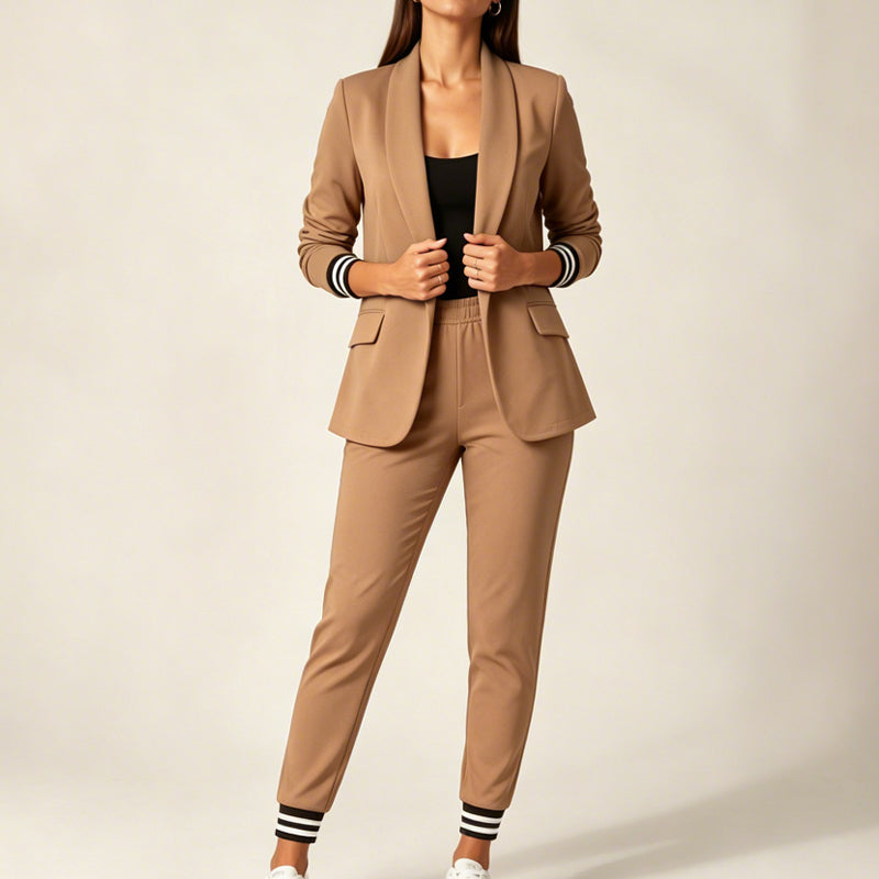 👖 Women's Open Front Blazer & Pants Set – Soft & Skin-Friendly, Free Movement ✨