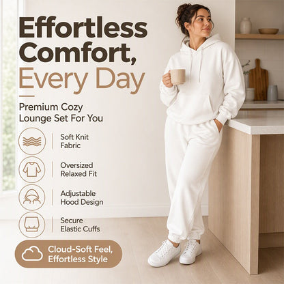 Women's Cozy Hoodie & Jogger Pants 2-Piece Set