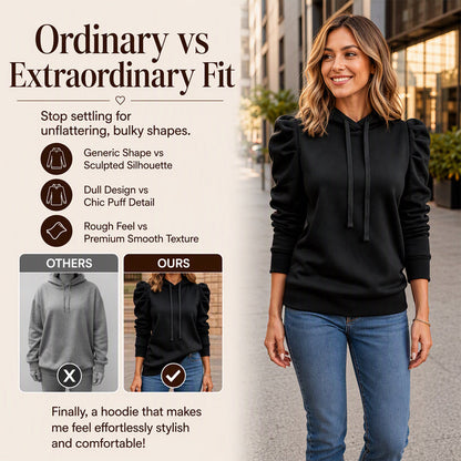 Women's Casual Chic Puff Sleeve Hoodie