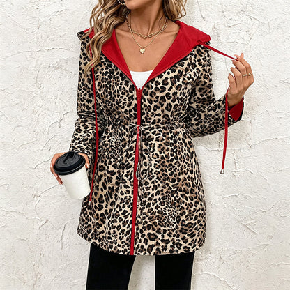 🐆Reversible Design, Two Looks in One🧥 Women's Reversible Leopard Print Hooded Jacket – Reversible & Leopard Print ✨