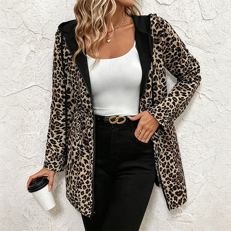 🐆Reversible Design, Two Looks in One🧥 Women's Reversible Leopard Print Hooded Jacket – Reversible & Leopard Print ✨