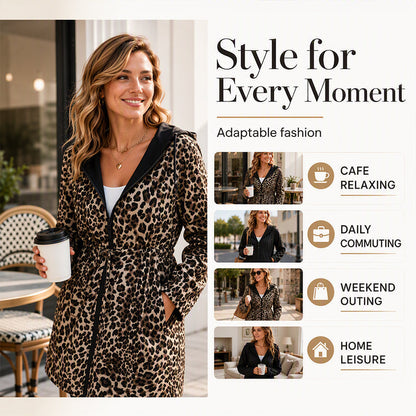 🐆Reversible Design, Two Looks in One🧥 Women's Reversible Leopard Print Hooded Jacket – Reversible & Leopard Print ✨