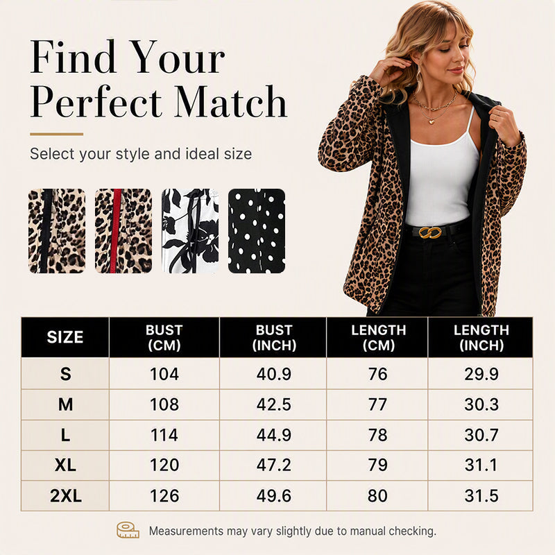 🐆Reversible Design, Two Looks in One🧥 Women's Reversible Leopard Print Hooded Jacket – Reversible & Leopard Print ✨