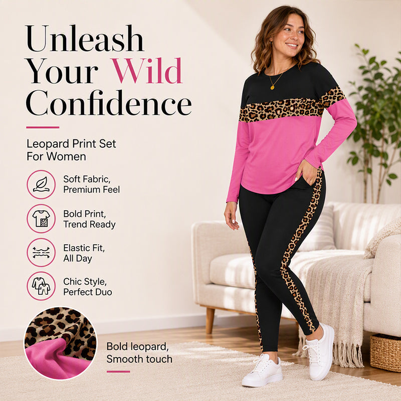 Women's Casual Leopard Print 2-Piece Set