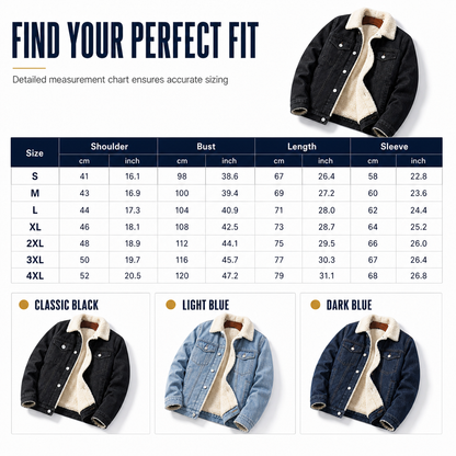 Men's Winter Warm Sherpa Lined Denim Jacket